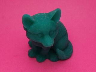 A blue home made silicone fox.